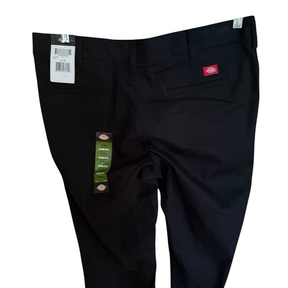 Dickies Womens Stretch Flex Twill Pants Black Size 14 Slim-Fit Bootcut Work - Picture 6 of 14